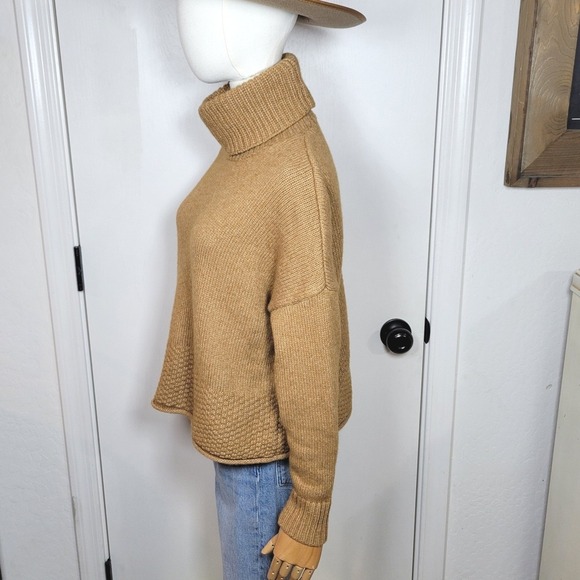Madewell Merino Wool Blend Turtleneck Sweater Sadler Style Size Small Camel - Picture 7 of 12